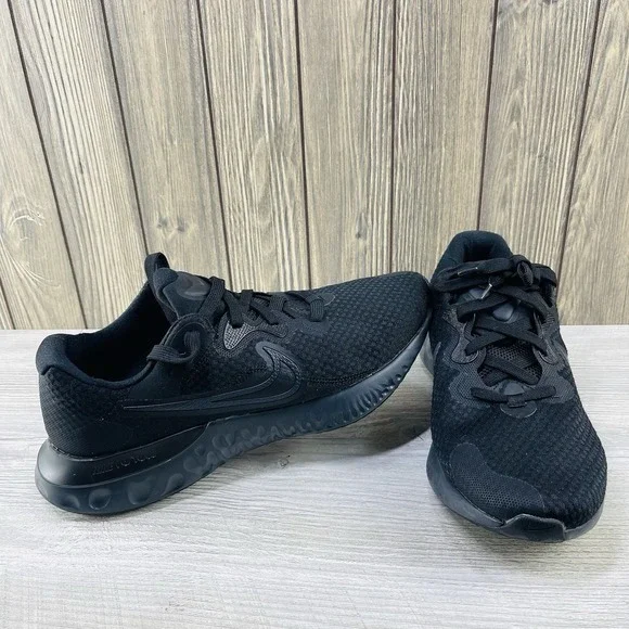 Nike Renew Run 2 Shoes Men's 11  Triple Black Low Top Athletic Running Sneakers - Picture 7 of 16
